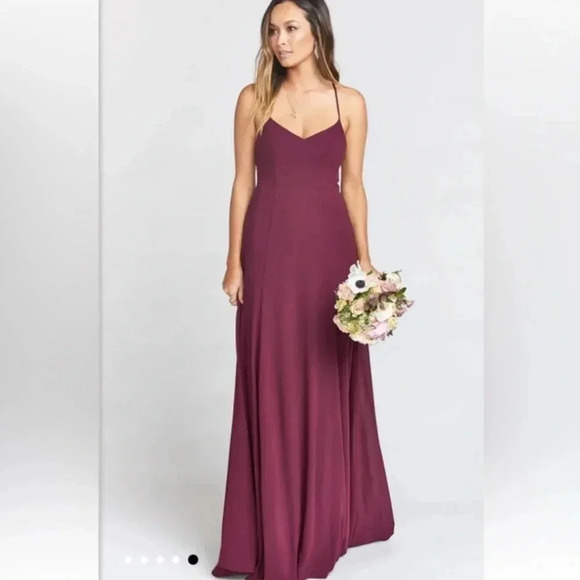 Show Me Your MuMu Godshaw Goddess Merlot Strappy Gown Size Medium Bridesmaid - Picture 1 of 6